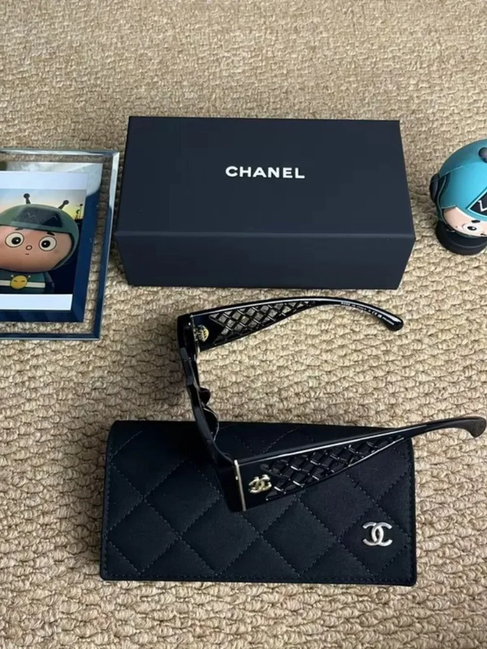 ✨ CHANEL CH5566 Black Sunglasses • Gold CC Logo • New Authentic